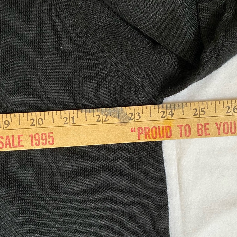 Old Money Mens Black Crewneck Knit Sweater Extra Large Wool Blend Minimalist - Picture 10 of 15